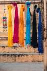 India, Uttar Pradesh, Varanasi, Bangali Tola. Decorative beads for sale. Art Print